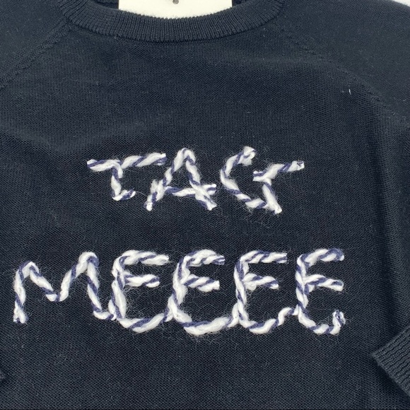 DL1961 Girls Long Sleeves Black Sweater with Tag Meee embroidery size 6/6X New - Picture 2 of 5